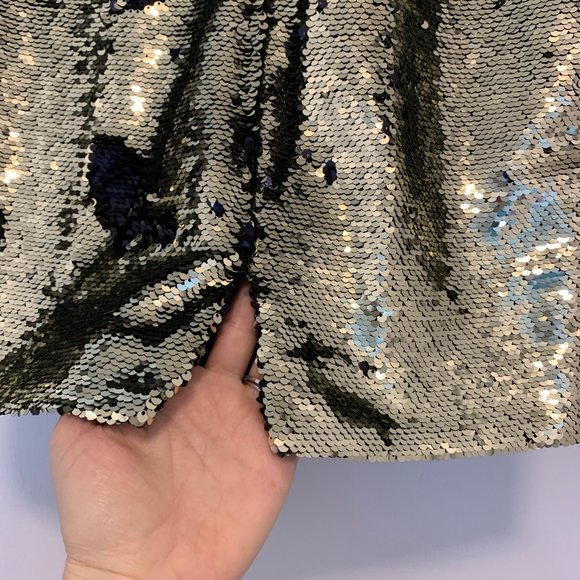 H&M reverse gold and black sequined pencil skirt - Picture 4 of 4